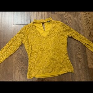 PRETTY LACE TOPS (burgundy+mustard colour)